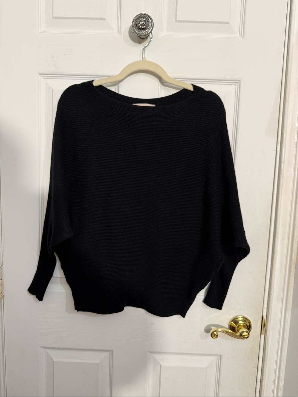 Philosophy Black Dolman Ribbed Knit Sweater S